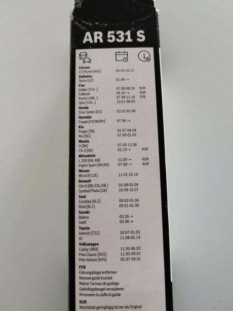 Stierače bosch aerotwin ar 531 s, 