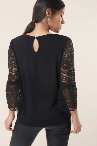 Blúzka s čipkovanými rukávmi, next,40 / l
