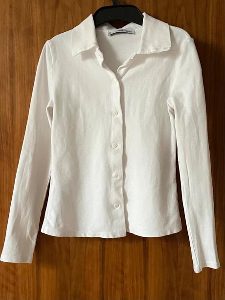 Mango mäkká krémová biela polokošeľa golier xxs, mango,32