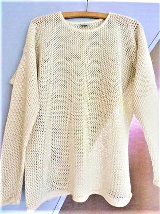 Bavlnené dierkované triko na pláž oversize l/xl, l