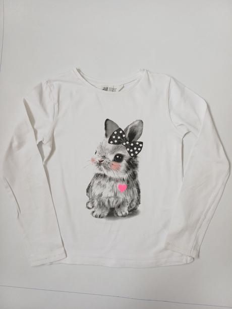Tričko zajačik, h&m,122