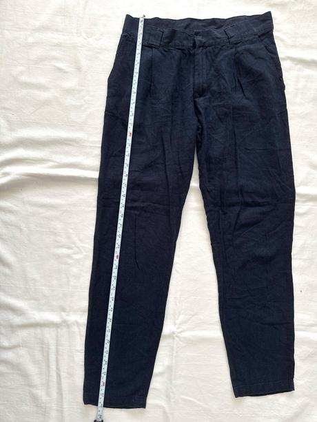 Ľanové nohavice v námorníckej farbe, 36