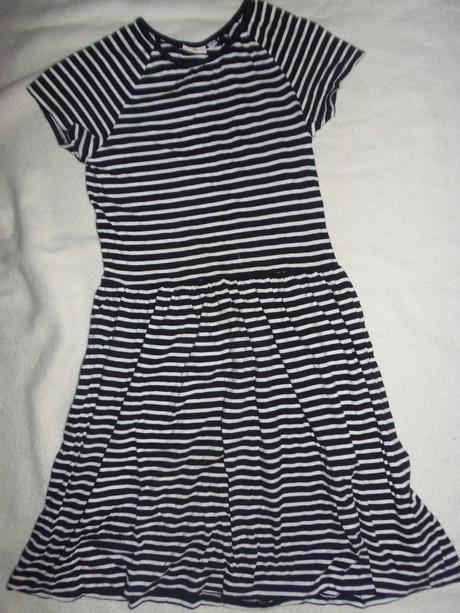 Šaty bavlnené - pásiky, 146