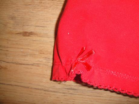 Legínky 3/4 červené s ozdobnou mašličkou, h&m,74