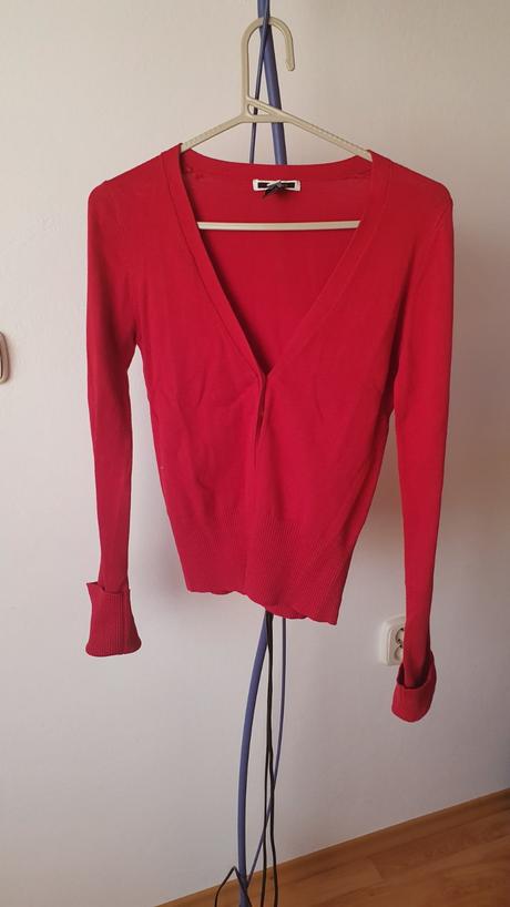 Červeny svetrik, mango,s