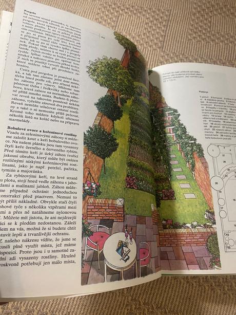 Krásna stará retro kniha jaro v záhradě 1986,