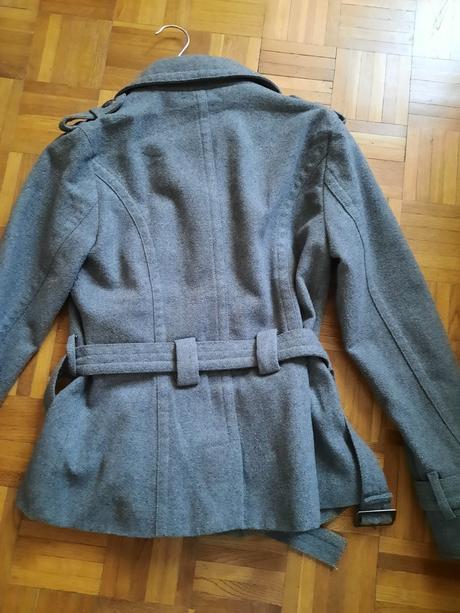 Dámsky kabát s opaskom, fishbone,s