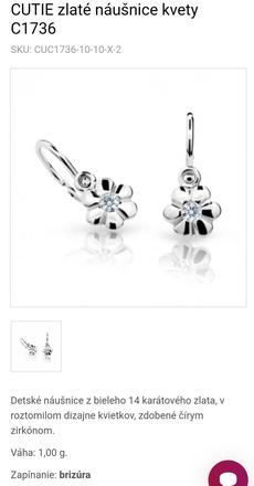 Detské náušničky cutie,