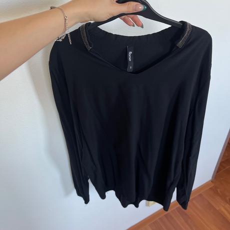 Čierna blúzka s dlhým rukávom, takko,s