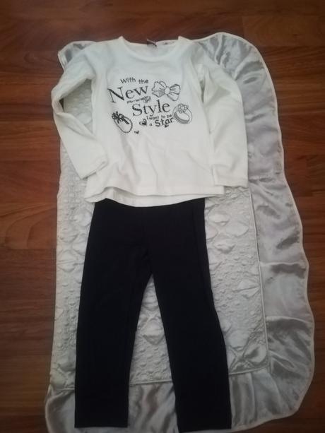 Komplet tričko dlhý rukáv + legíny veľ. 116, 116