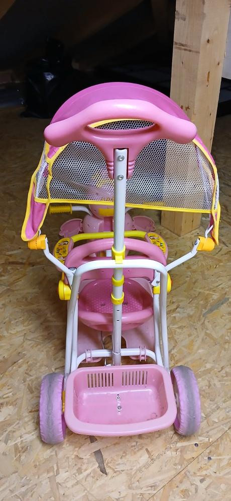 Detský bicykel 3 kolesový veselá kačica ružový, 