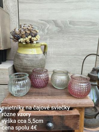 Svietniky na čajové sviečky spolu štyri kusy,