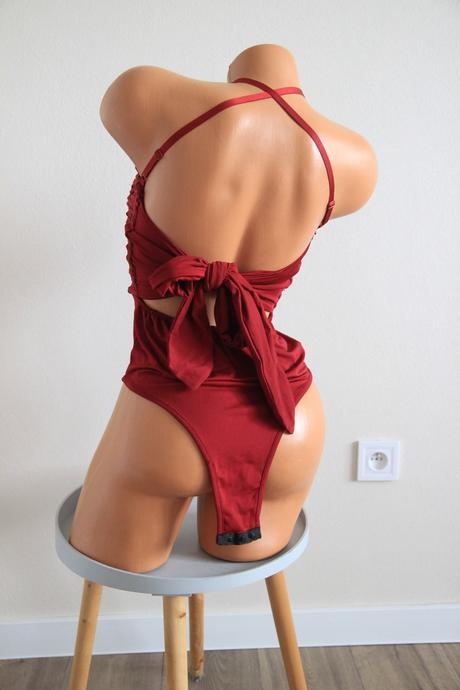Bordový čipkovaný body top, s, s