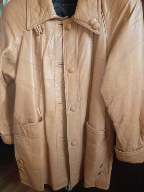 Podšitá kožená bunda - nová, m