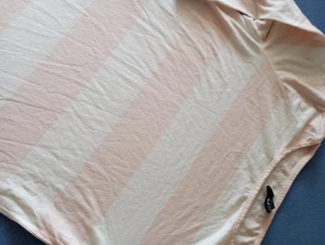 Bielo krémové tričko pasikave, clockhouse,l