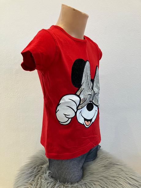 Dievčenské tričko s flitrami minnie (4-5r.), disney,110