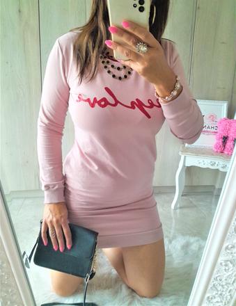 Ružové tuniko šaty-m/l, m