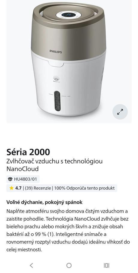 Zvlhčovač vzduchu, philips