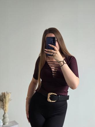 Top s výstrihom s/m, h&m,s