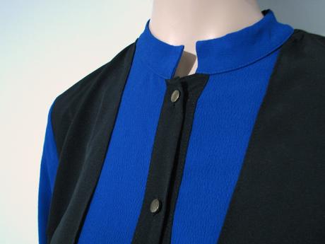 Čierno - modrá blúza - šaty, l