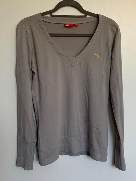 Puma šedé športové tričko s dlhým rukávom, puma,l