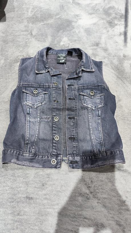 Šedá potrhaná vesta, h&m,xs