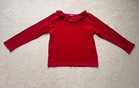 Vianočné tričko s volánikmi okolo krku, lindex,122