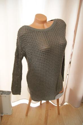 Pletený khaki sveter, h&m, m, h&m,m