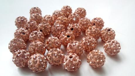 Korálky shamballa - champagne 10 mm, 