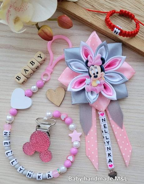 Šnúrka na cumlik a mašla na kočík disney,