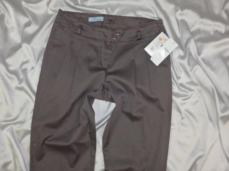 Luxusné tmavohnedé nohavice, 42