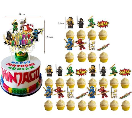 Tortový zápich lego ninjago (25ks) -skladom,tz-183, 