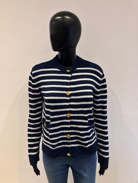 Dámsky pásikavý sveter s gombíkmi (s), zara,s