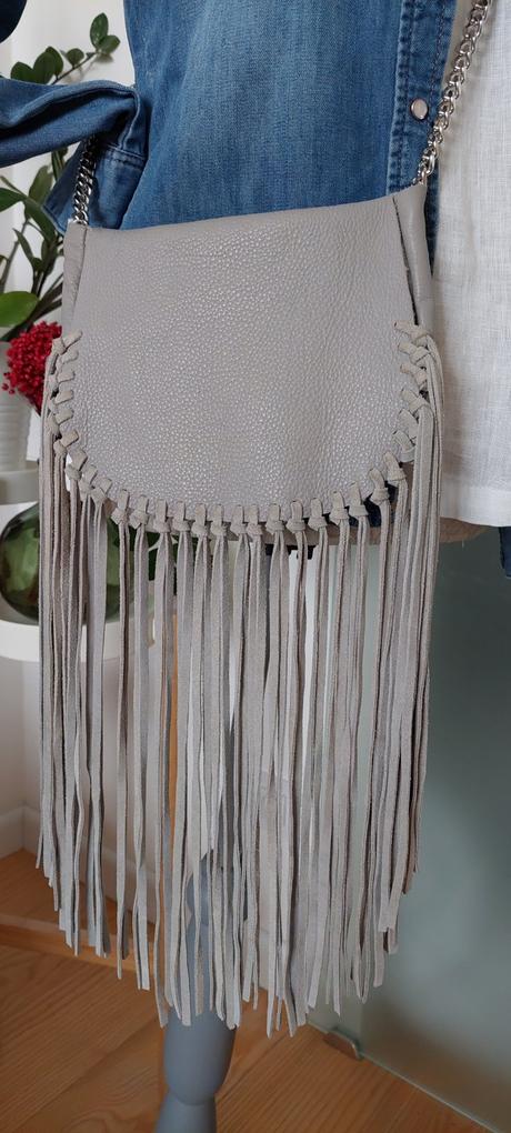 Zara boho kožená kabelka, zara