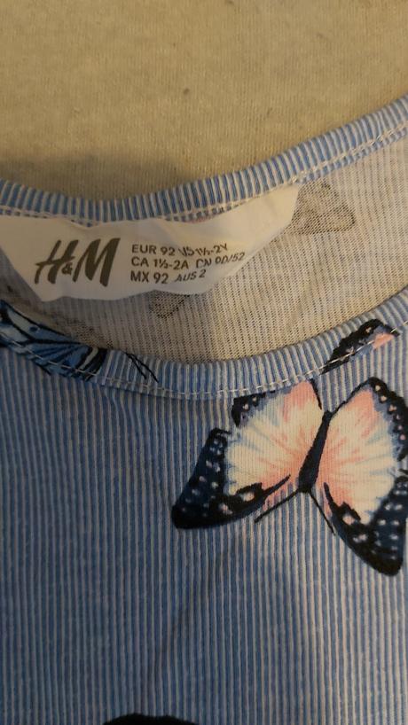 Šaty modré motýliky h&m 92, h&m,92