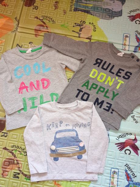 3 ks tričko s dlhým rukávom, h&m,80