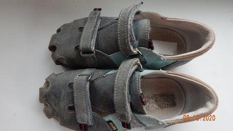 Kožené sedotyrkysove sandalky, fare,29