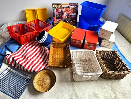 Krabice, ulozne boxy, kosiky - mix, 