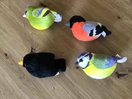 Plyšové vtáčiky  sýkorka, hýľ, drozd, 