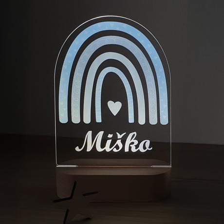 Detská nočná lampa s vlastným menom dúha v.,
