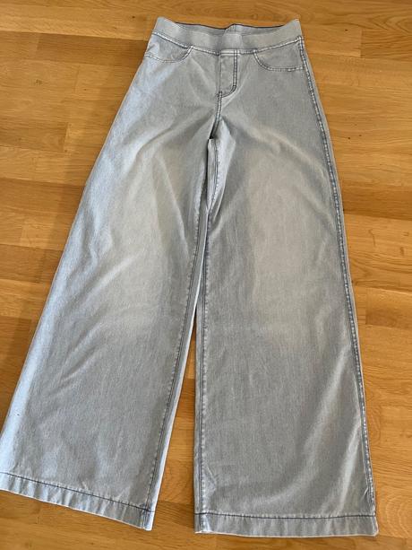 Riflove široké nohavice, h&m,158