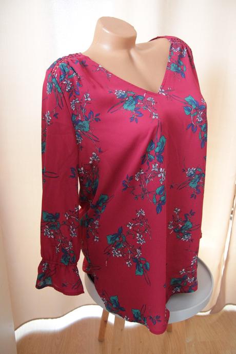 Bordová kvetinová blúzka, xl, xl