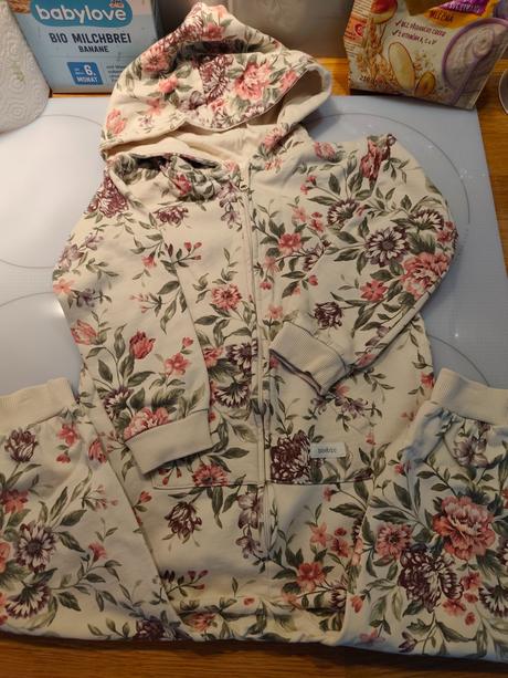 Teplákový kvetinový overal newbie len oprany, newbie,92