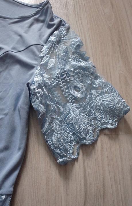 Šedo modré elastické šaty, 2xl/48, xxl