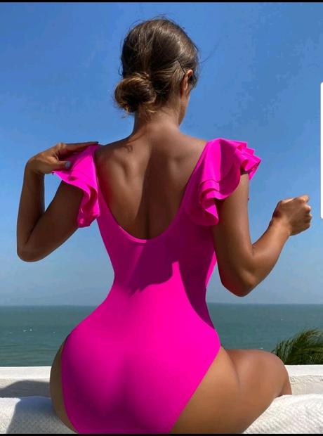 Plavky celé pink, l / m / s / xl