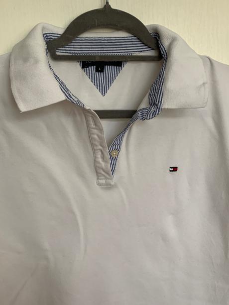 Tommy hilfiger biele polo tričko, tommy hilfiger,l