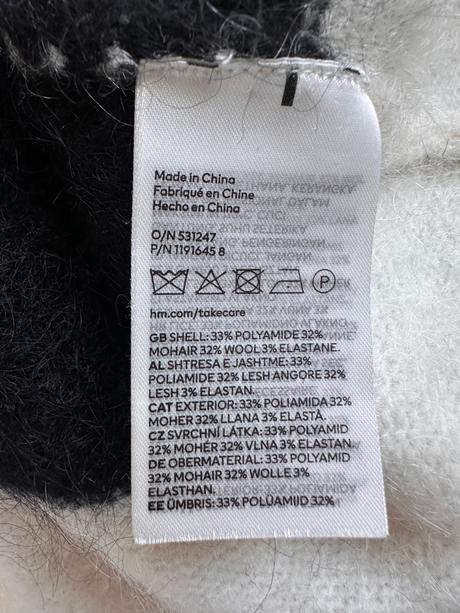 Vlnený pulóver s mohérom, h&m,xs