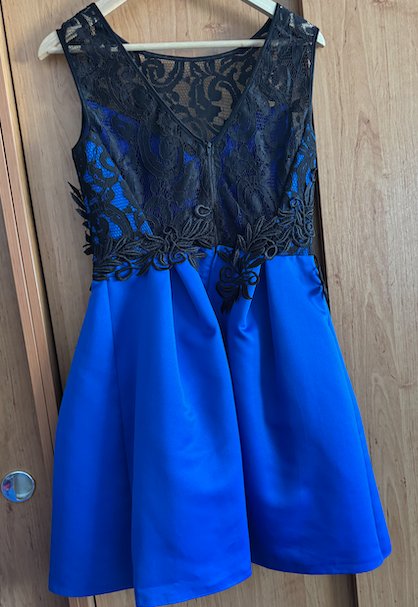 Modré áčkové časy s čipkou fervente, l