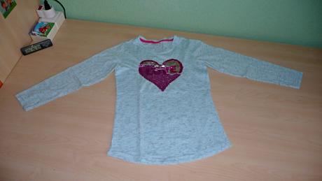 Tričko s pretáčacími flitrami srdce, 134