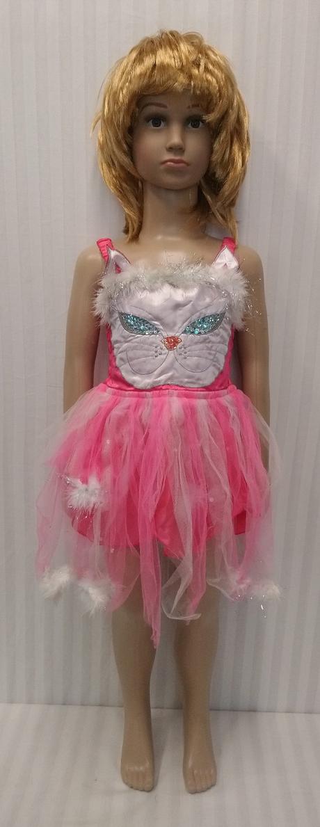 Kostým mačička ružovo biela, 3-4r, 98-104 cm, 